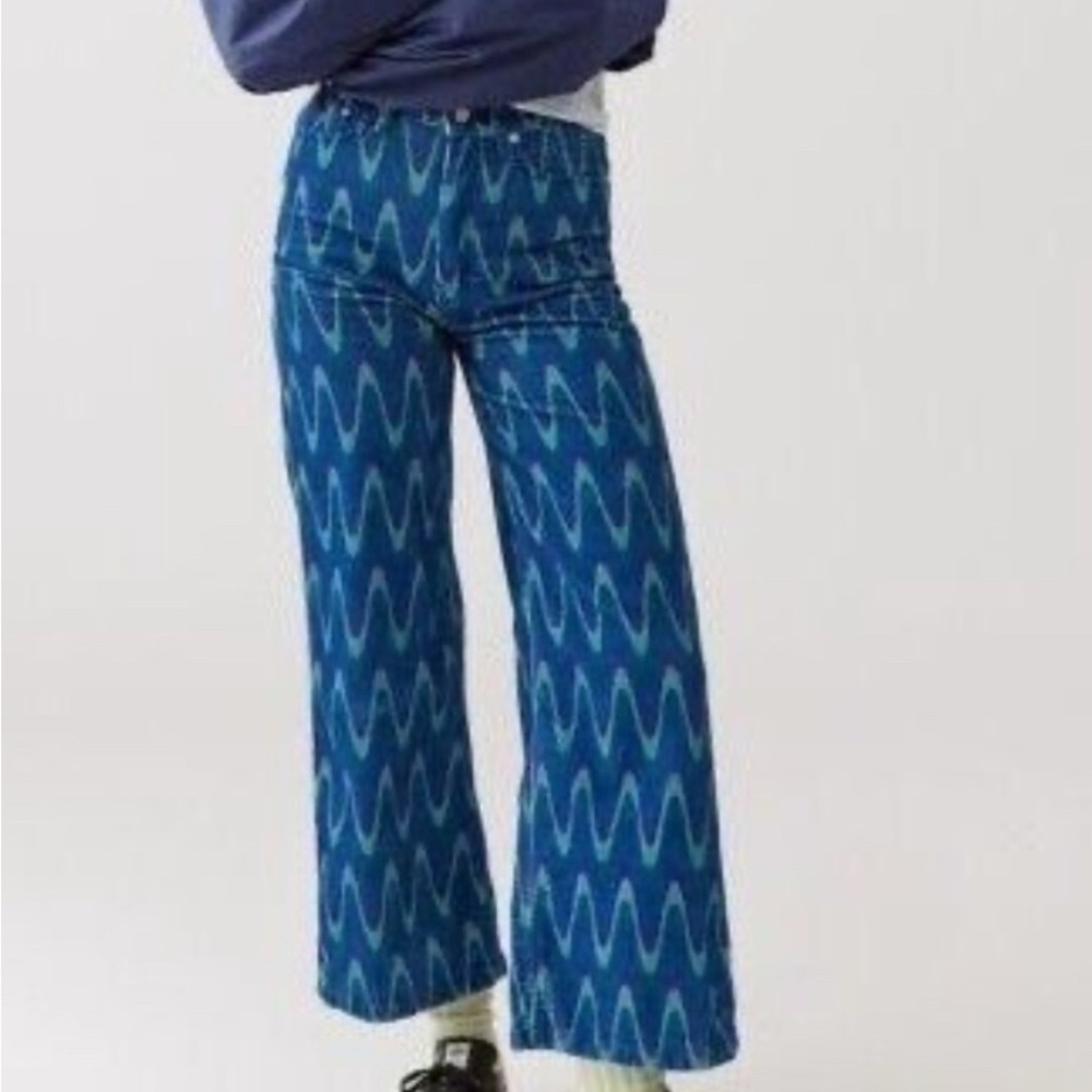 BDG Teal and Navy Patterned Pants